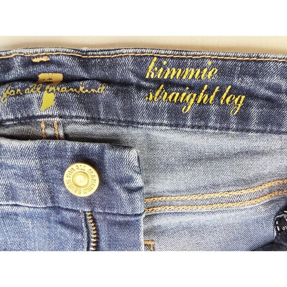 7 For All Mankind Size 29X32 Women Kimmie Straight Leg Blue Denim Logo Tag Jeans - Picture 6 of 13